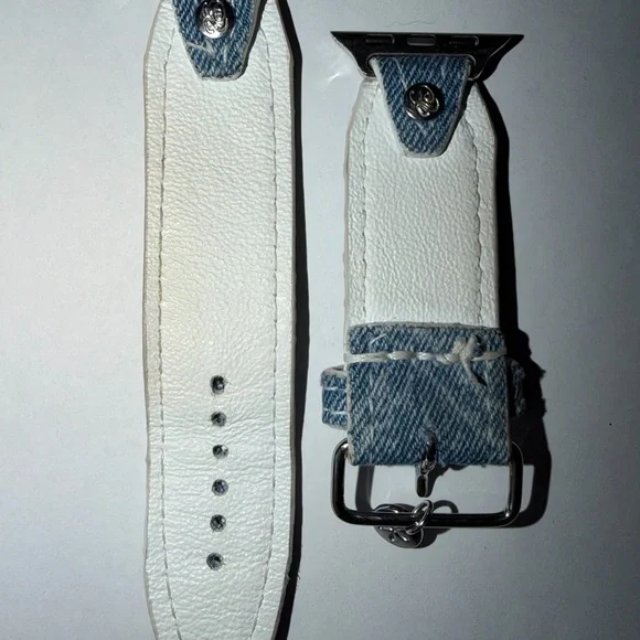 Authentic Upcycled Chanel Denim Skinny Watchband by Spark’l- size 3 - Picture 2 of 5